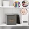 Storagebox mit Deckel,Karton verstärkt,faltbar,BOXXN SMILE®, 30x30x30cm, Leinen, Polyester, Farbe grau