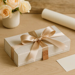 Storagebox-Brillensammler, Holz/Karton verstärkt,faltbar,BOXXN SMILE®, 30x17x6cm, Leinen, Polyester, Farbe creme/nature